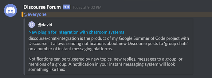 Screenshot showing a crossposted Discourse topic in Discord